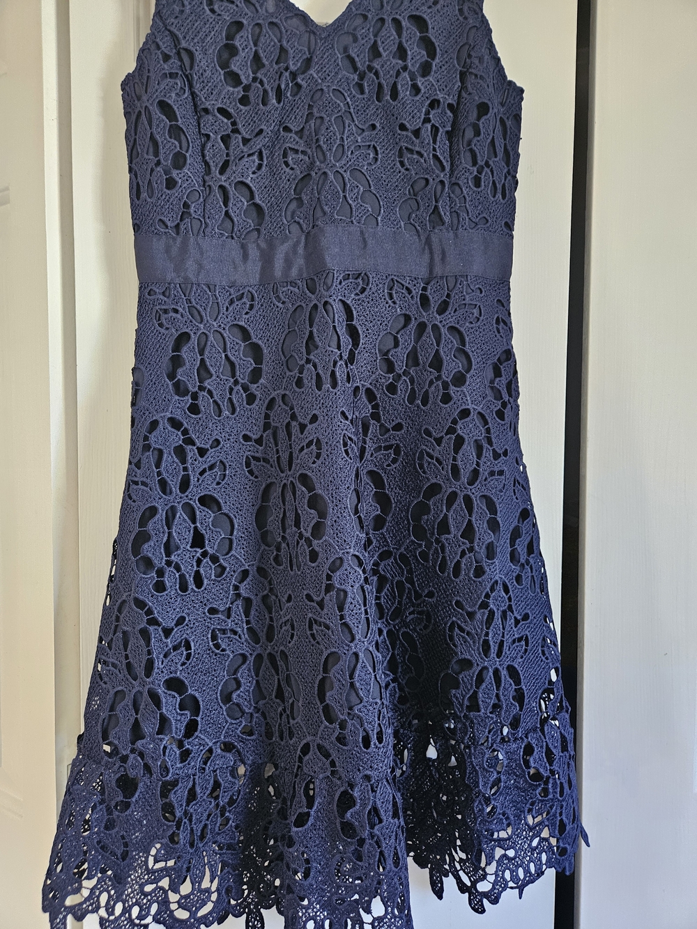 Banana Republic Navy Crochet Lace Mini Dress